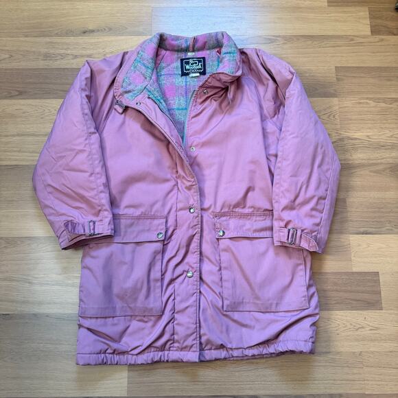 Woolrich Jackets & Blazers - Women's Vintage 80's Woolrich Pink Flannel Lined Parka Jacket Coat Sz Medium VTG